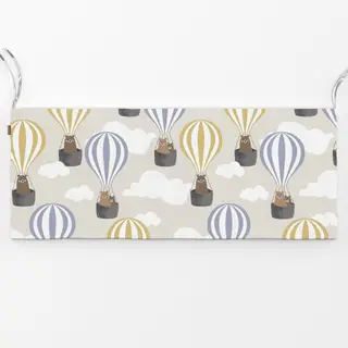 Bankauflage Bären im Heißluftballon Beige