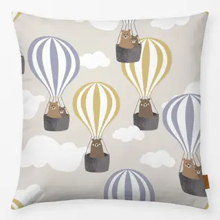 Kissen Bären im Heißluftballon Beige