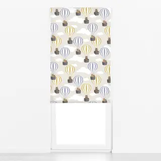 Raffrollo Bären im Heißluftballon Beige