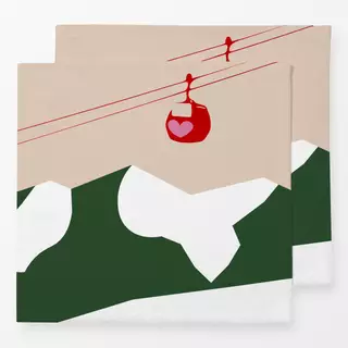 Servietten Berge Gondel Mit Herz