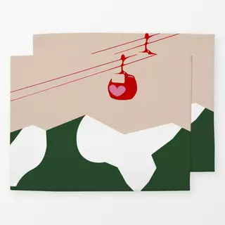 Tischset Berge Gondel Mit Herz