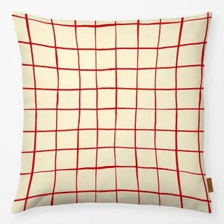 Kissen Checkered Red Line Pattern