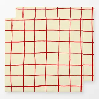 Servietten Checkered Red Line Pattern