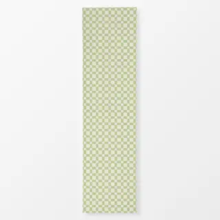 Tischläufer Hellgrün weiß Karo