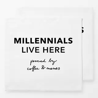 Servietten Millennials Spruch Schwarzweiß