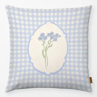 Kissen Vergissmeinicht Gingham