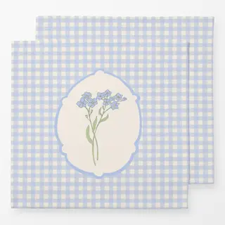 Servietten Vergissmeinicht Gingham