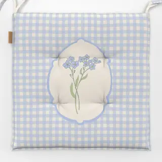 Sitzkissen Vergissmeinicht Gingham
