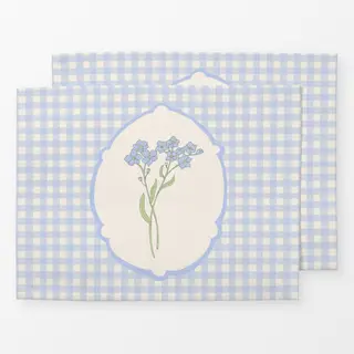 Tischset Vergissmeinicht Gingham