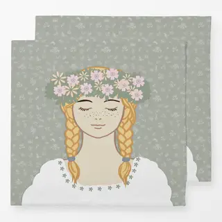 Servietten Midsommar Blumenmädchen Salbei