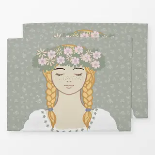 Tischset Midsommar Blumenmädchen Salbei