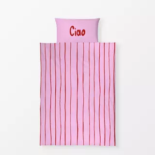 Bettwäsche Ciao Rot auf Pink