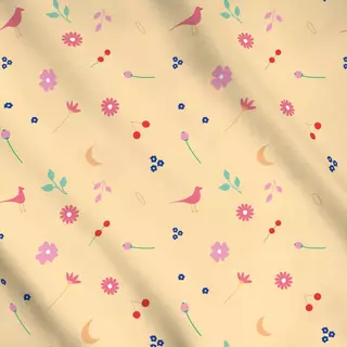 Meterware Frühling Pattern Helles Gelb
