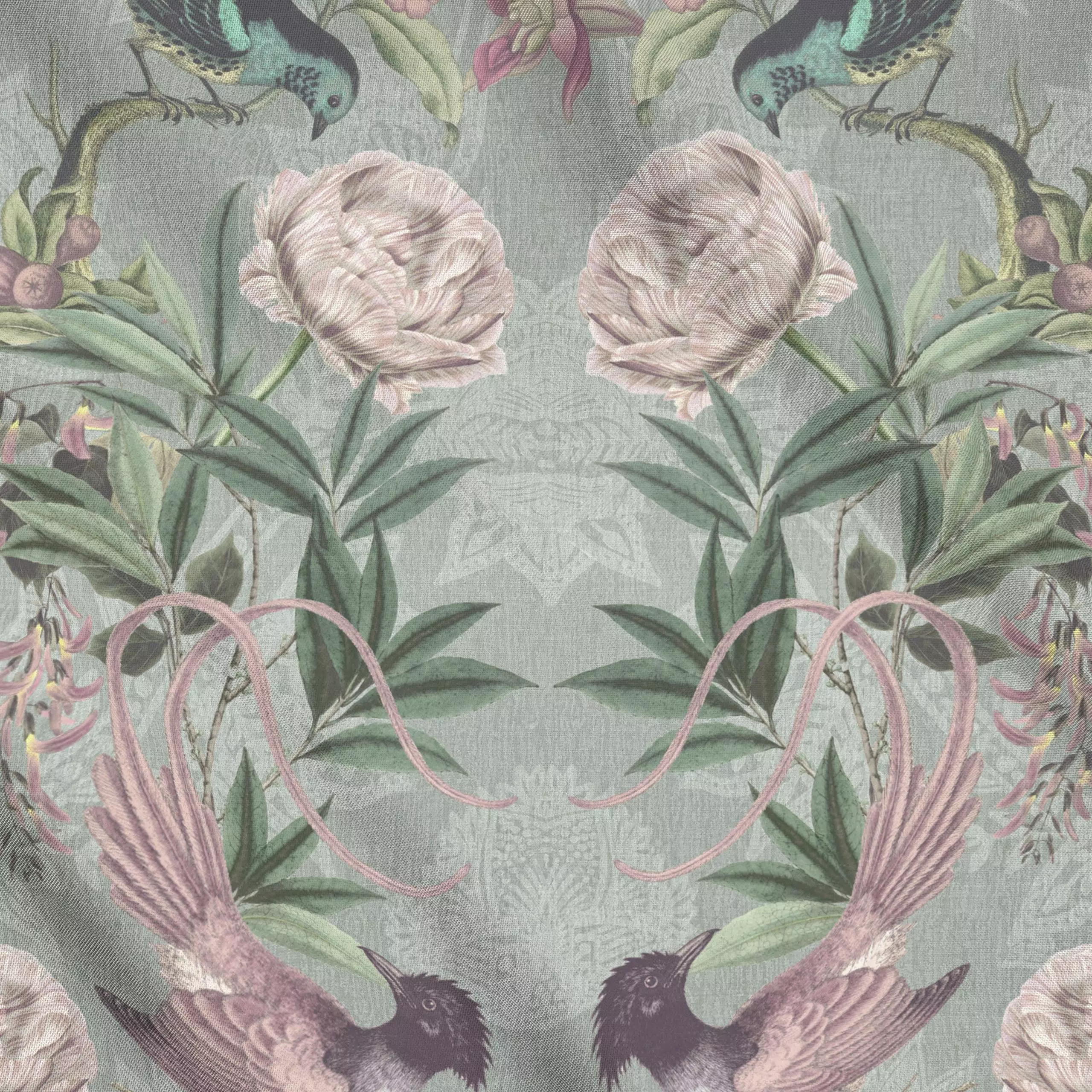 Meterware Shabby Vögel und Rosen II, Blumen, Tiere, von Bloomery Decor
