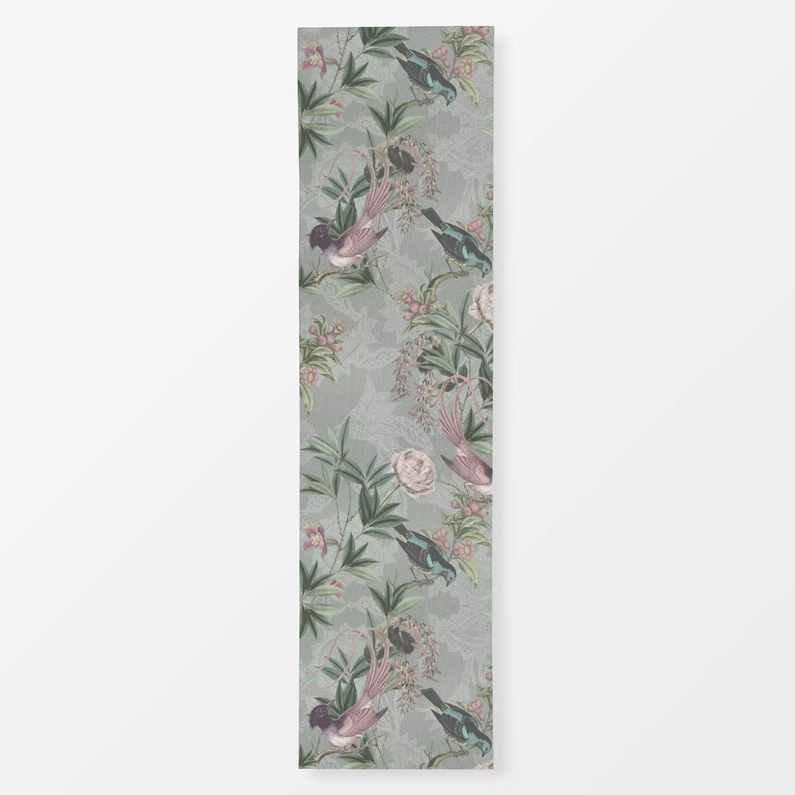 Tischläufer Shabby Vögel und Rosen II - Blumen & Florales, Tiere, Retro & Vintage - von „Bloomery Decor"; Blumen, Retro, Ros...