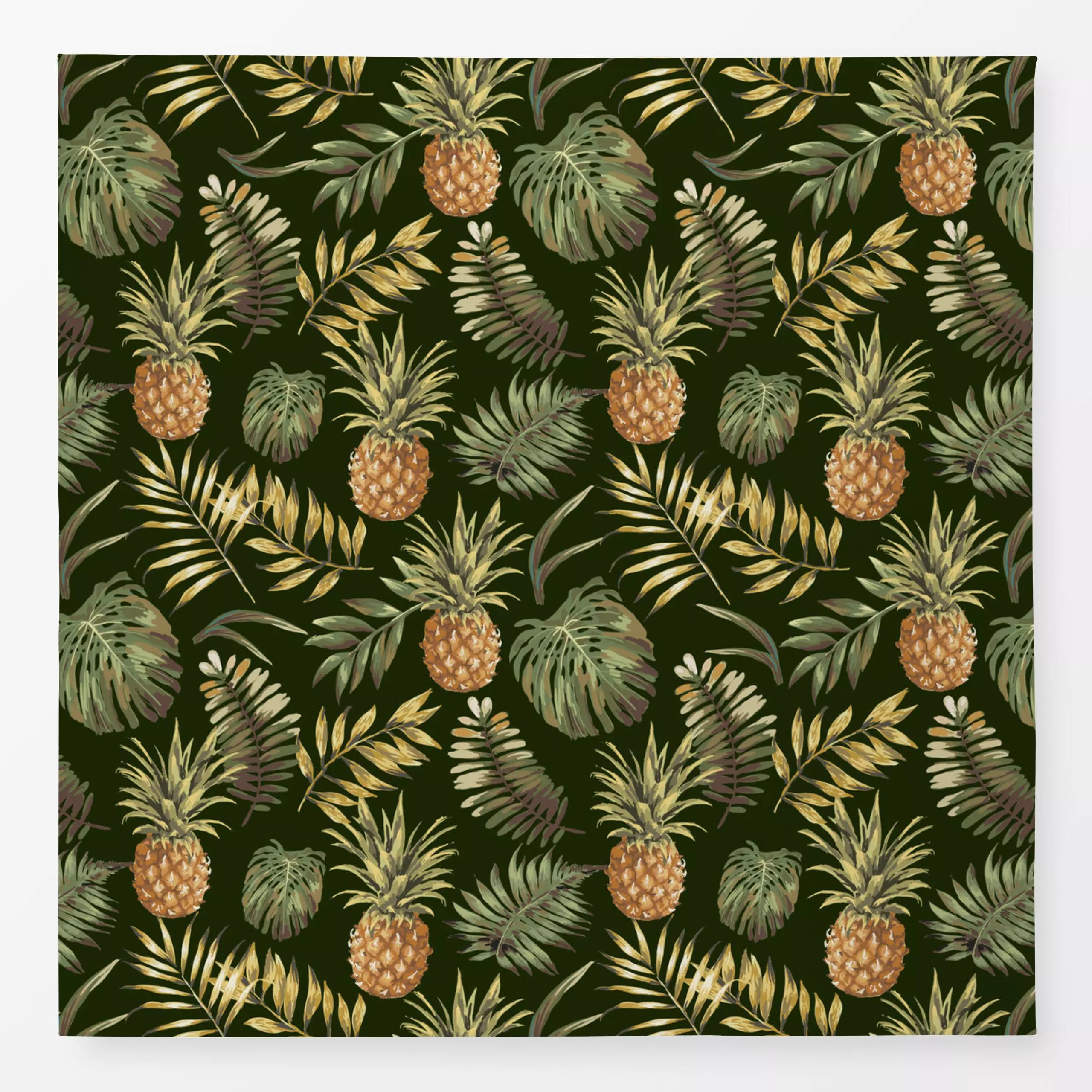 Tischdecke Aloha Ananas Dunkelgrün, Blumen, Sommer, von Andrea Haase