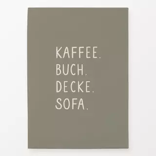 Geschirrtuch Kaffee Buch Decke Sofa Grün