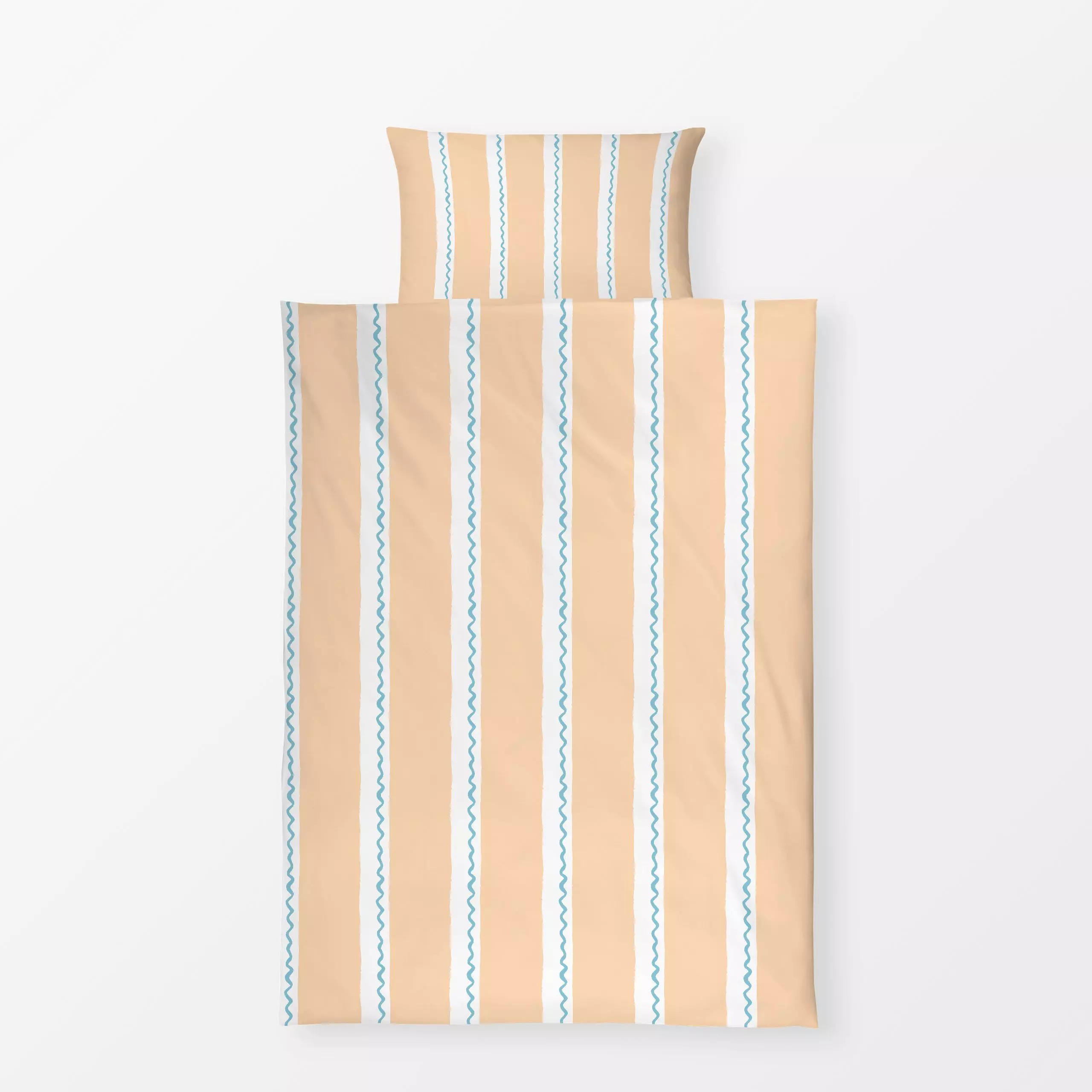 Bettwäsche Beach stripes apricot - Kinderzimmer & Motive für Kinder, Sommer, Symbole & Muster - von „Barlena"; boho, minimal...
