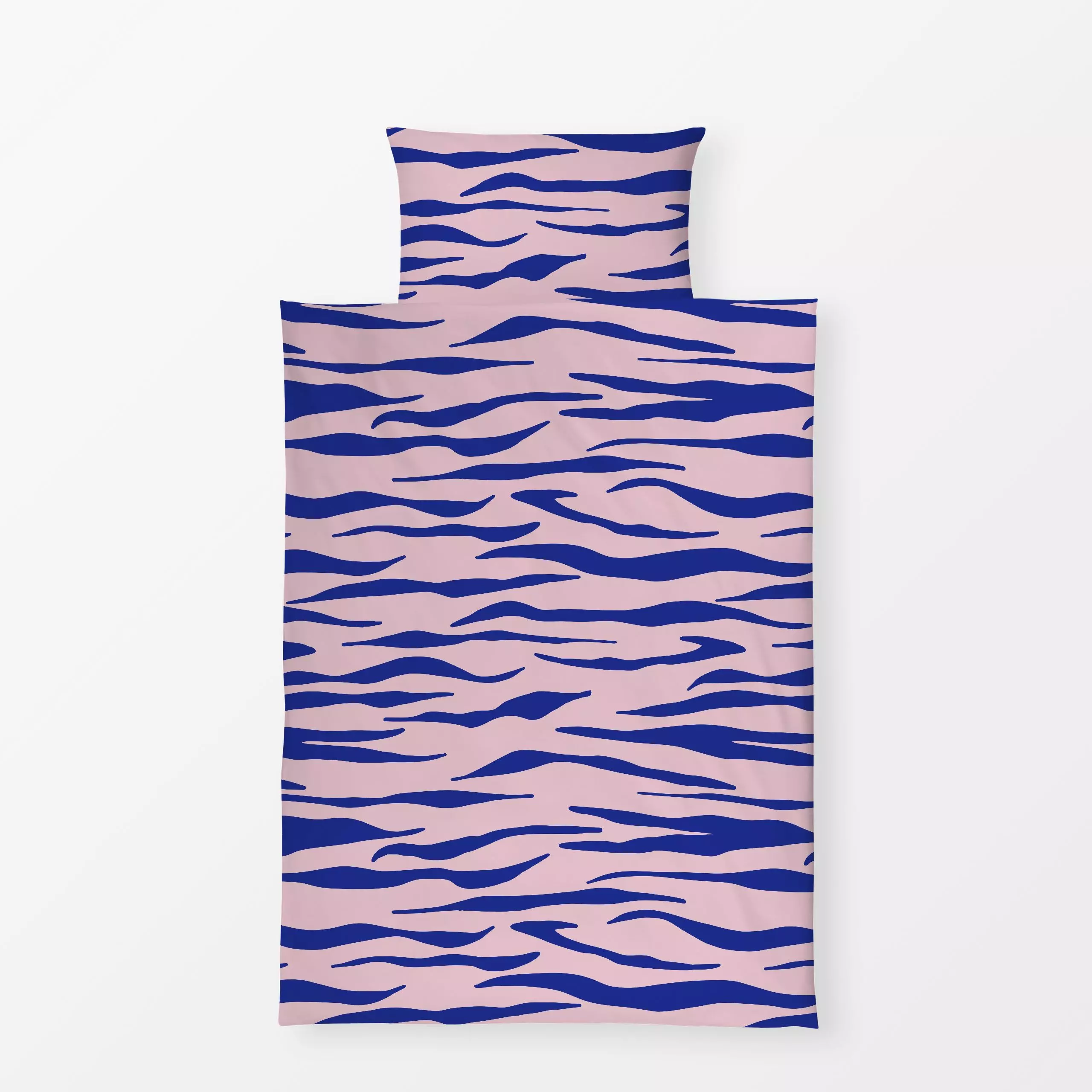 Bettwäsche Zebra blau pink - Symbole & Muster - von „Andrea Liesert"; Zebra, Ethno, Afrika, Zebrastreifen, Knallfarben, Tier...