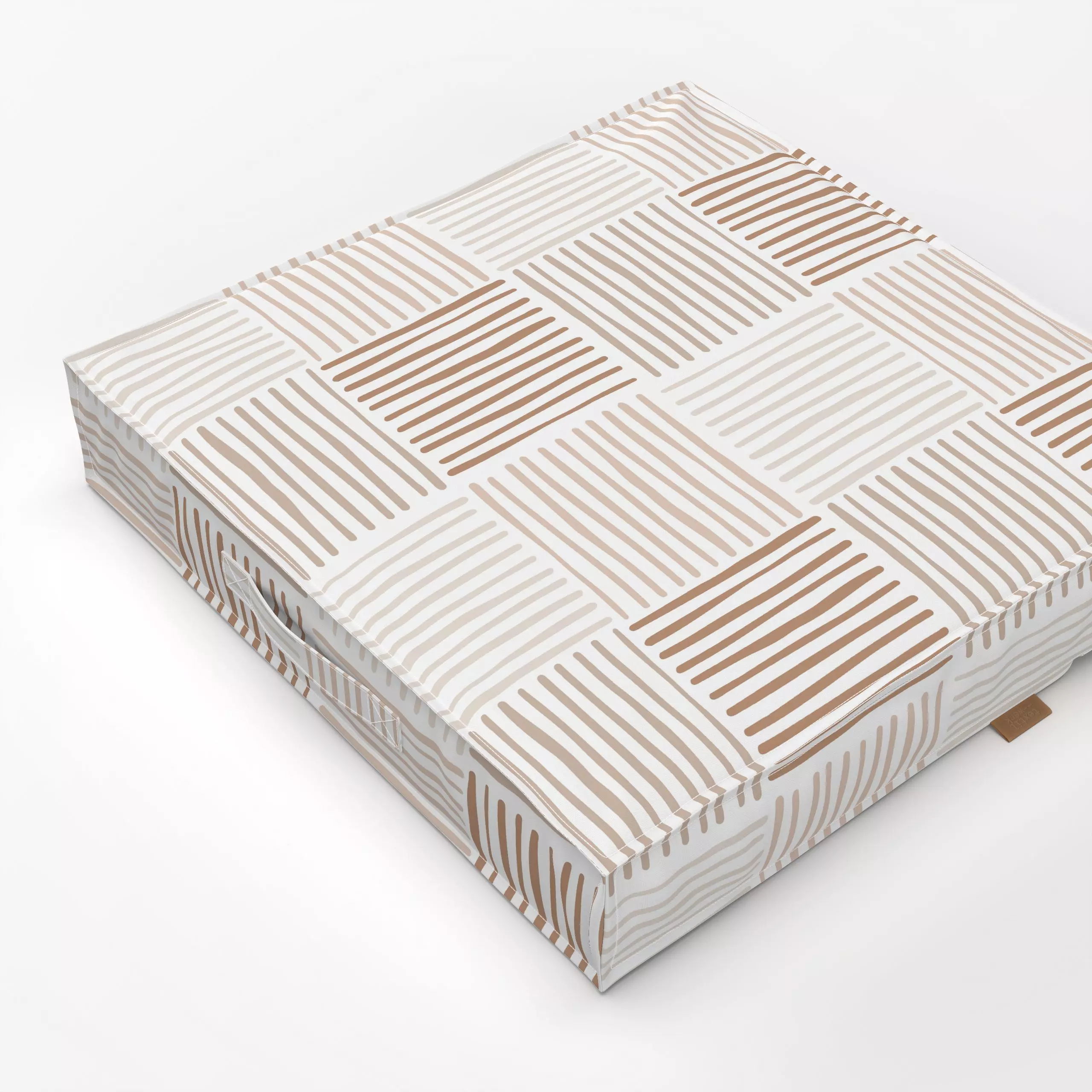 Bodenkissen Allover Lines Beige - Symbole & Muster - von „Kruth Design"; Muster, schlicht, kariert, gestreift, Gartendeko, k...