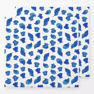 Servietten Muscheln Blau Weiss