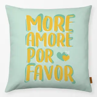 Kissen More-Amore-por-Favor-mint-gelb