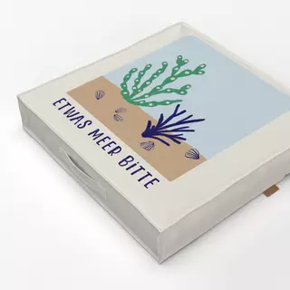 Bodenkissen Meer & Koralle Blau Grün Typo