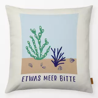 Kissen Meer & Koralle Blau Grün Typo