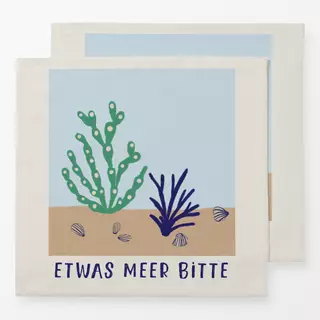 Servietten Meer & Koralle Blau Grün Typo