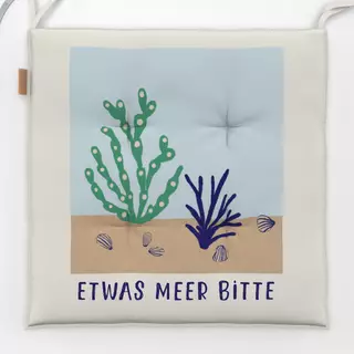 Sitzkissen Meer & Koralle Blau Grün Typo