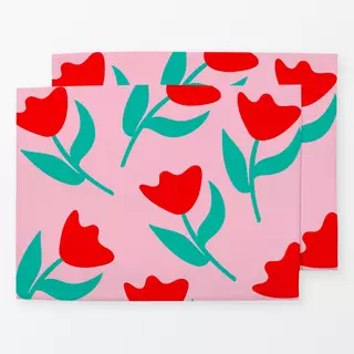 Tischset Sweet Flower Pattern Red