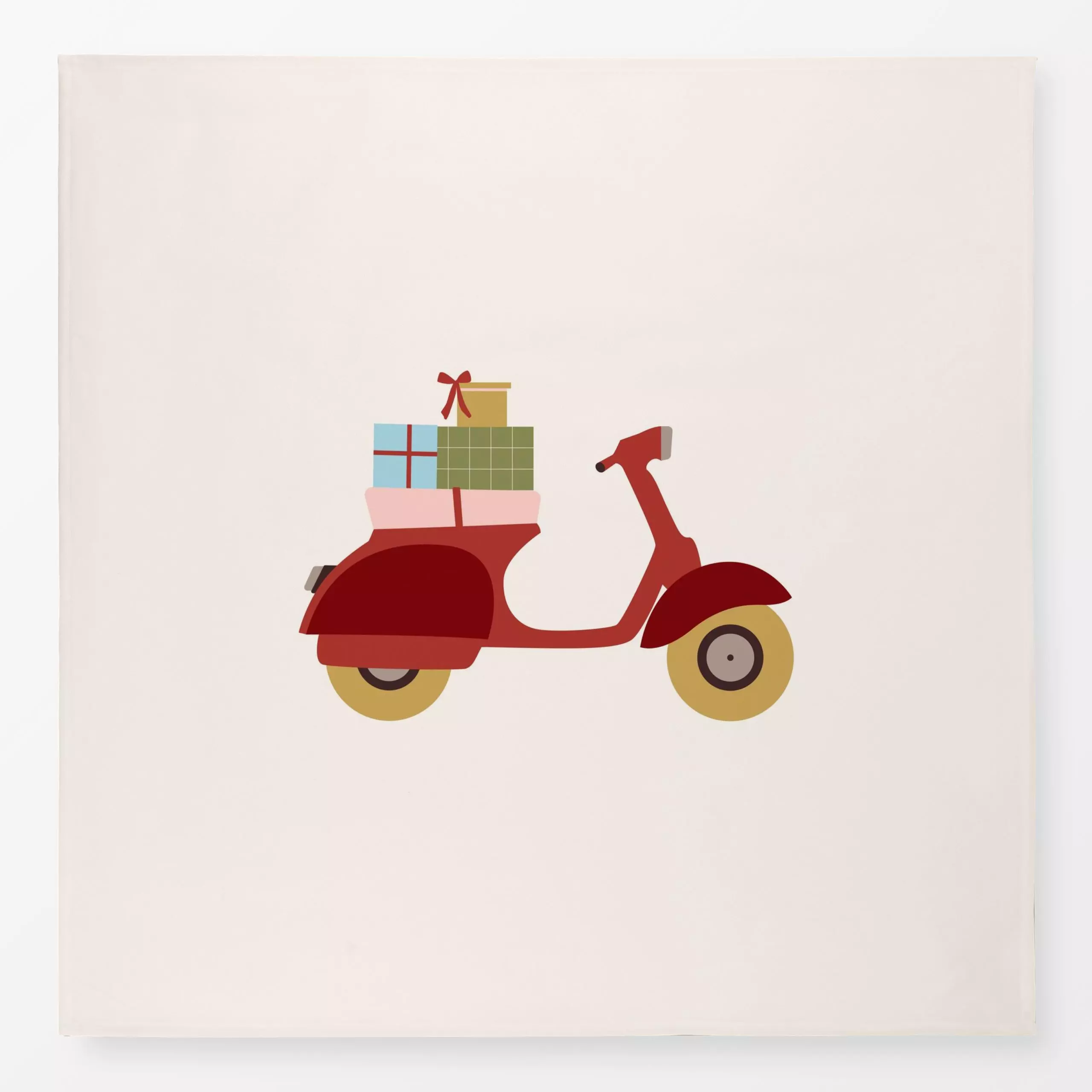 Tischdecke Scooter with Gifts - Weihnachten, Winter - von „Jana Moßmann"; Weihnachten, weihnachtlich, schleife, Vespa, rolle...