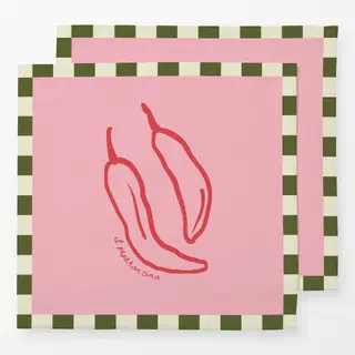 Servietten Peperoni Pink Rahmen