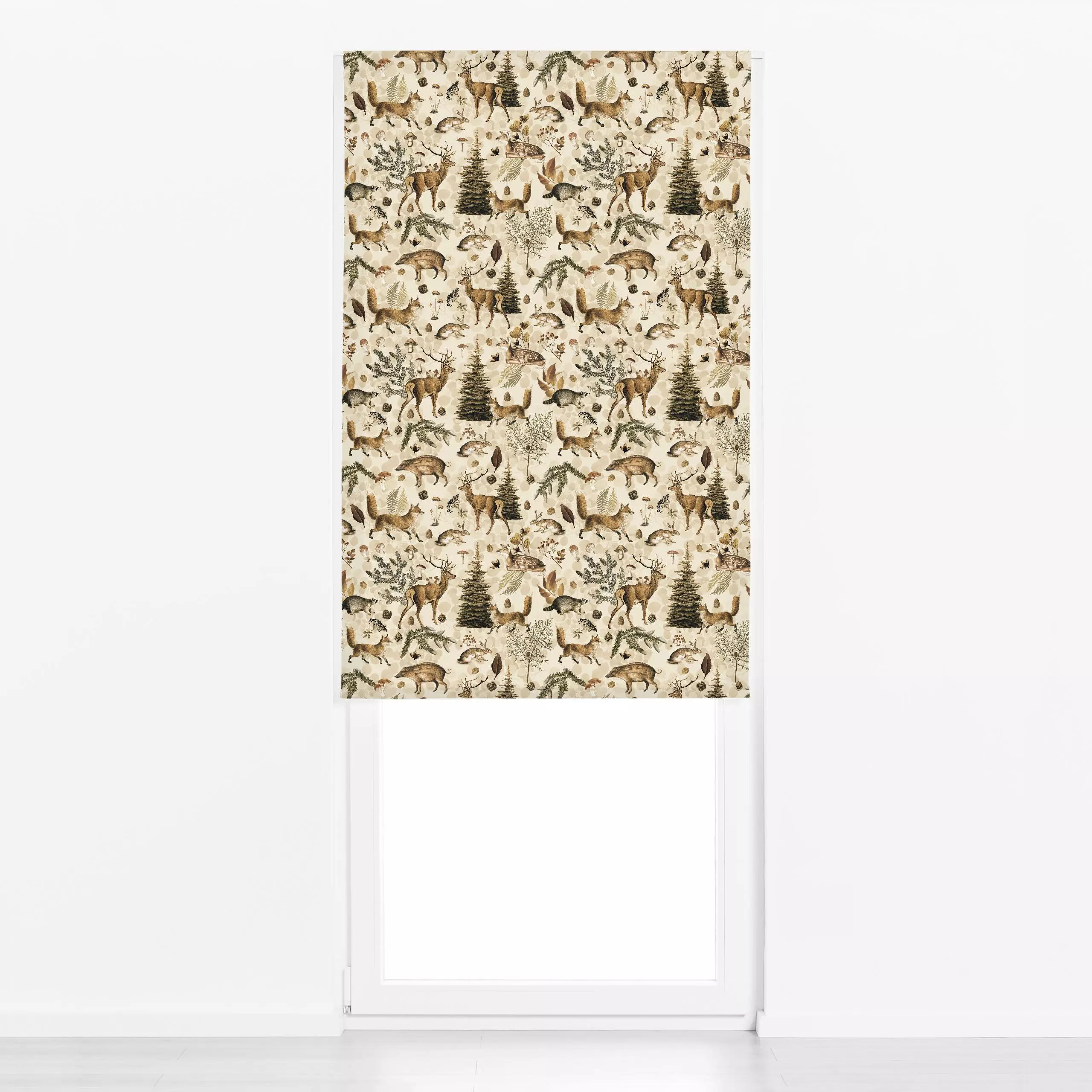 Raffrollo Fall Forest Impressions - Herbst, Natur & Landschaft, Tiere - von „Andrea Haase"; Wald, Hase, Fuchs, Wildtiere, be...