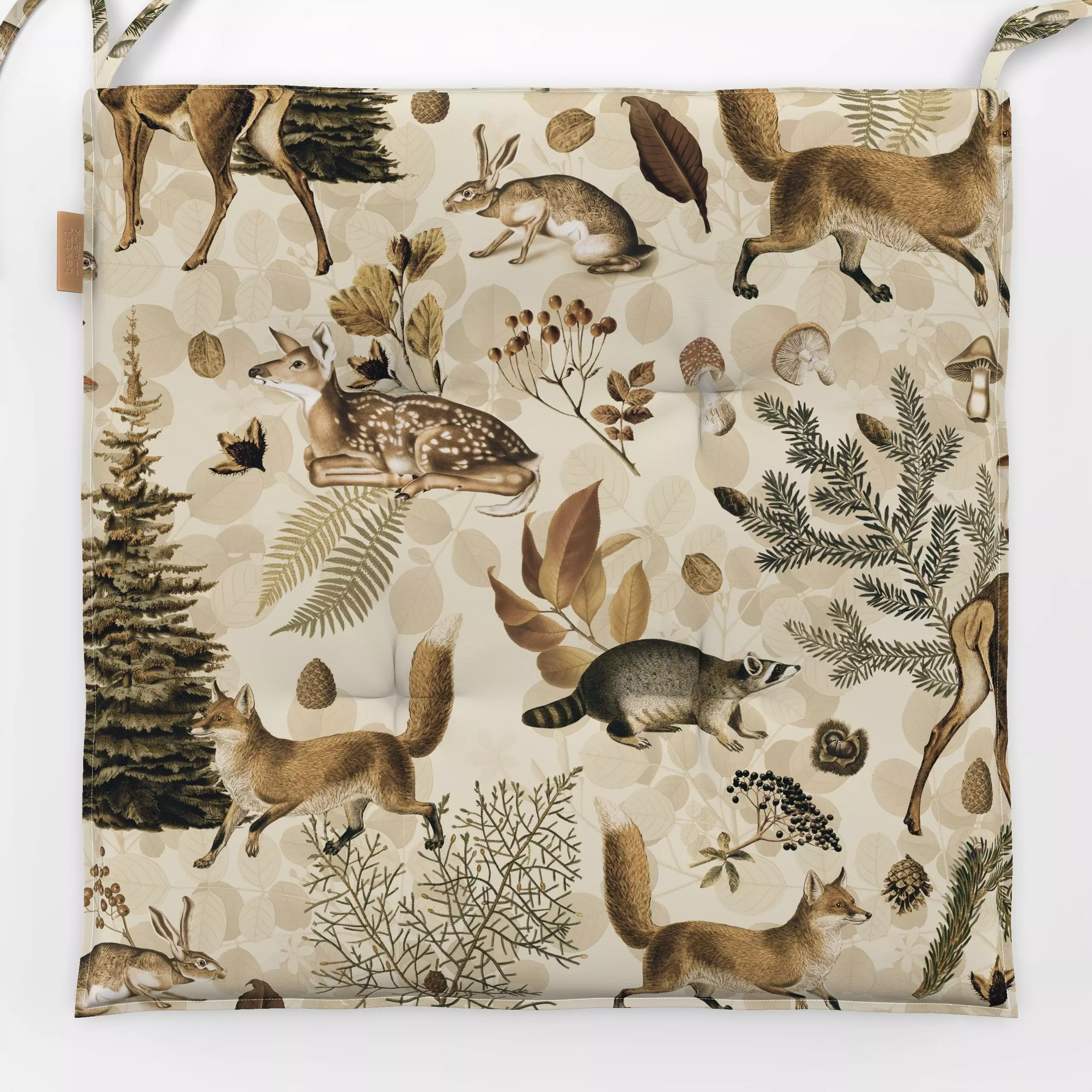 Sitzkissen Fall Forest Impressions - Herbst, Natur & Landschaft, Tiere - von „Andrea Haase"; Wald, Hase, Fuchs, Wildtiere, b...