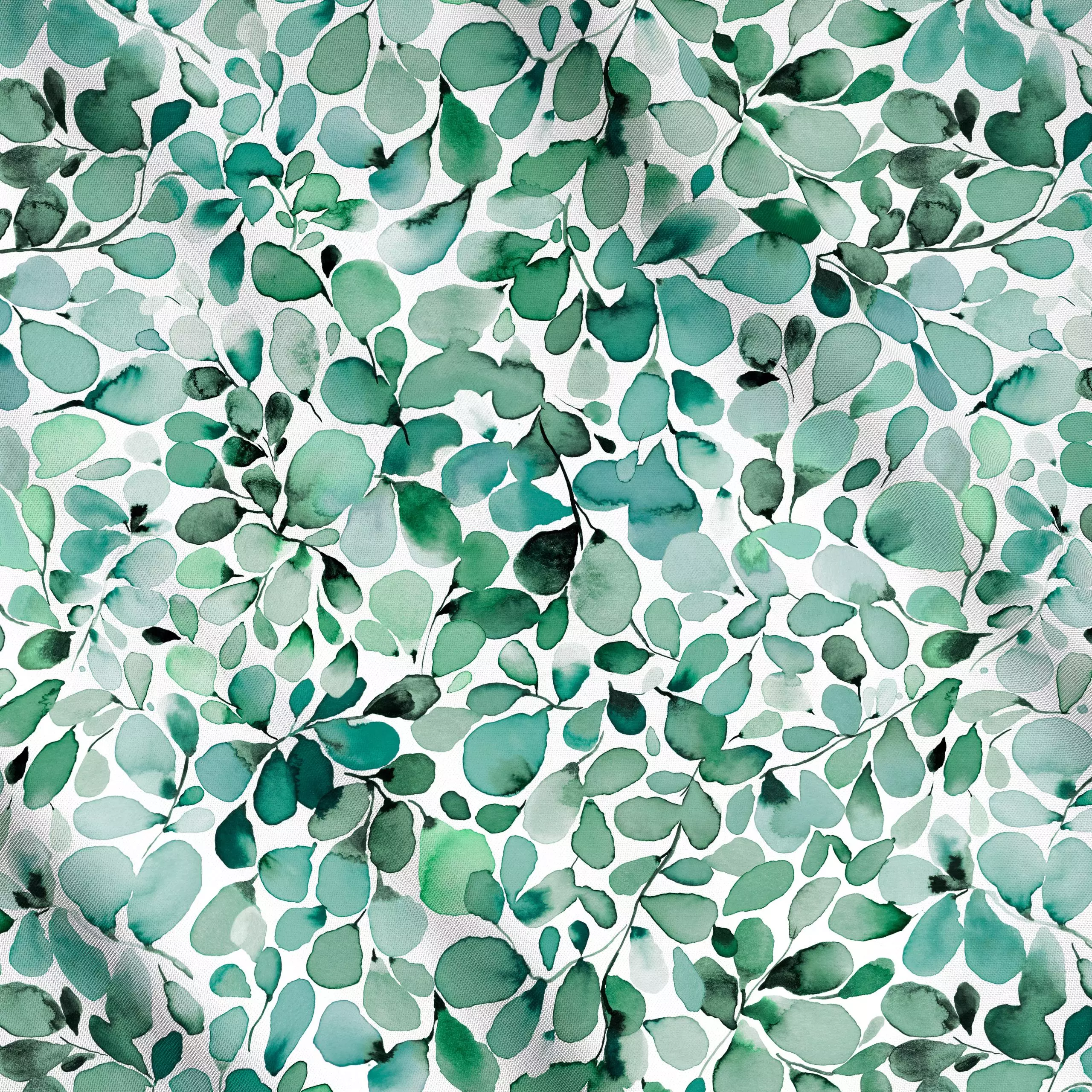 Meterware Watercolor Botanical Leaves, Blumen, gemustert, von Ninola Design