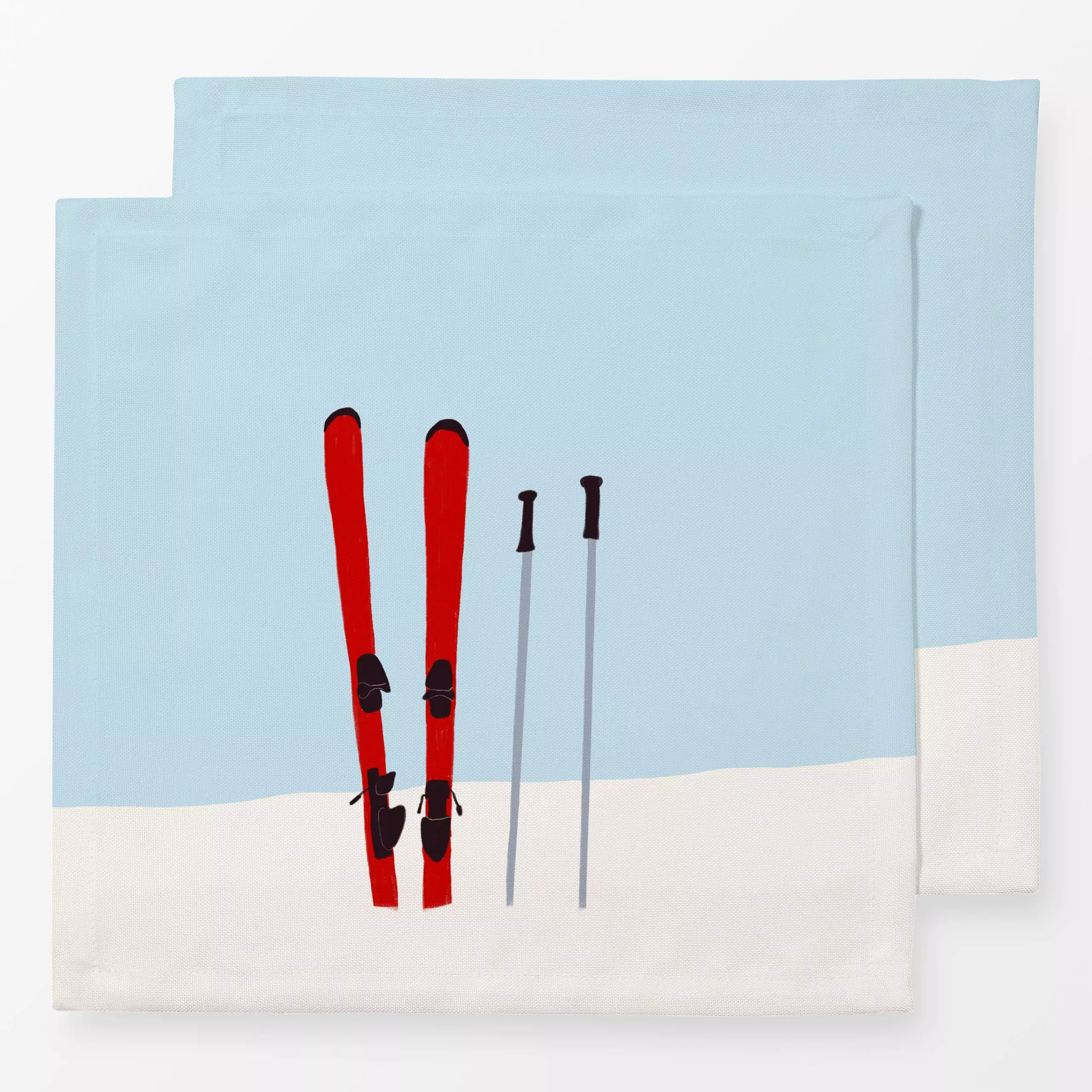 Servietten Skier - Sport, Winter - von „Sophie Augustin Illustration"; Ski, Winter, Schnee, Sport, Wintersport, skifahren, a...