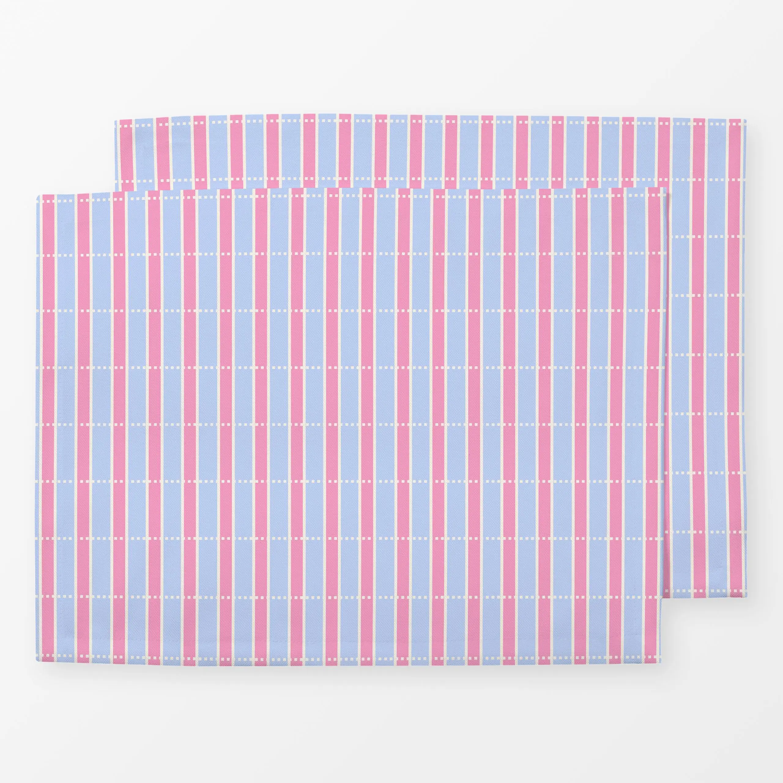 Tischset Karierte Streifen Blau - Symbole & Muster - von „Jana Moßmann"; Streifen, kariert, Fruehling, gestreift, spring, St...