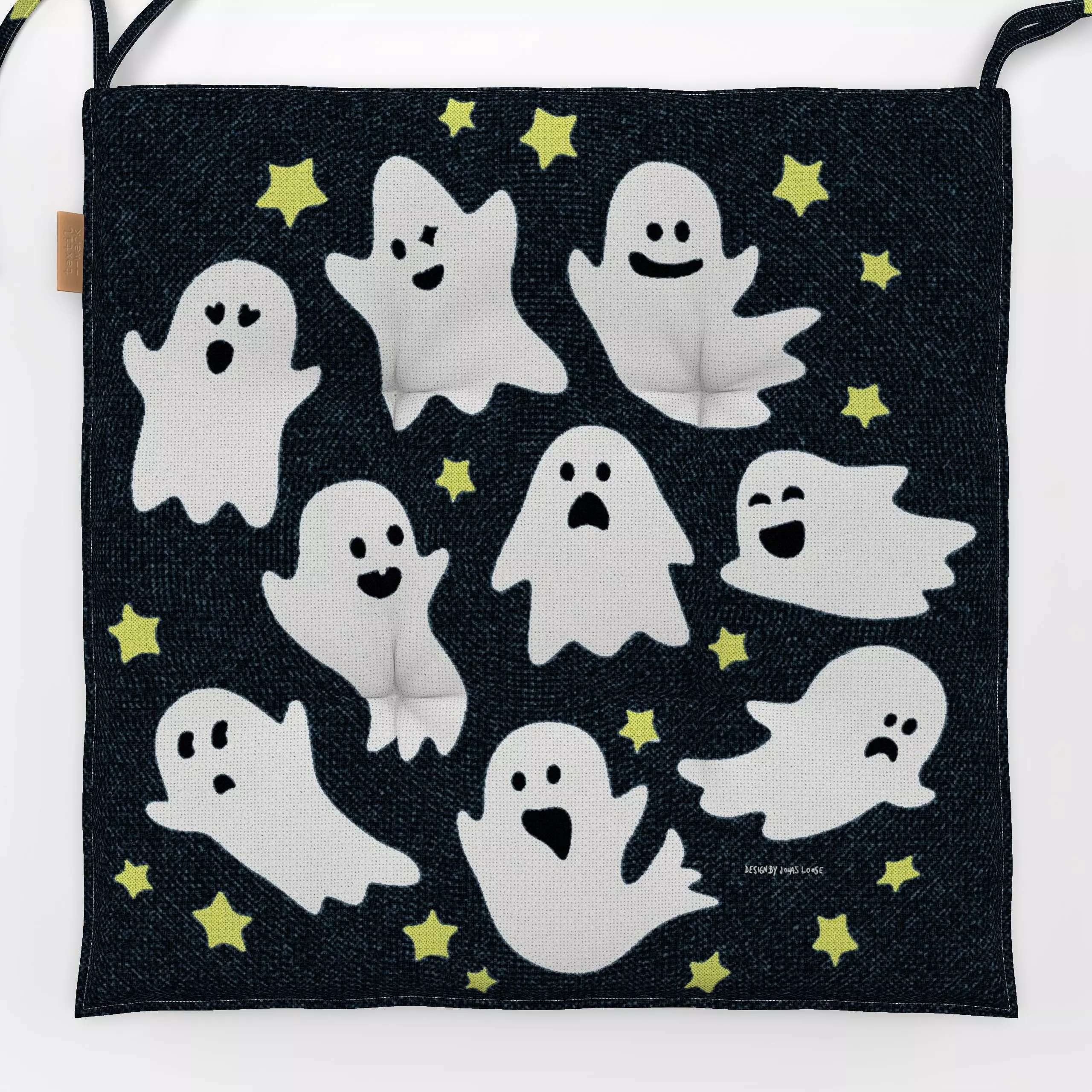 Sitzkissen Ghosts & Stars - Herbst, Kinderzimmer & Motive für Kinder - von „Jonas Loose"; Sterne, niedlich, Lustig, Geist, G...