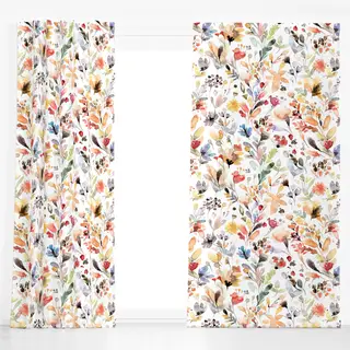 Dekovorhang Rustikal Wild Blumen Orange