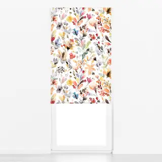 Raffrollo Rustikal Wild Blumen Orange