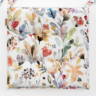 Sitzkissen Rustikal Wild Blumen Orange