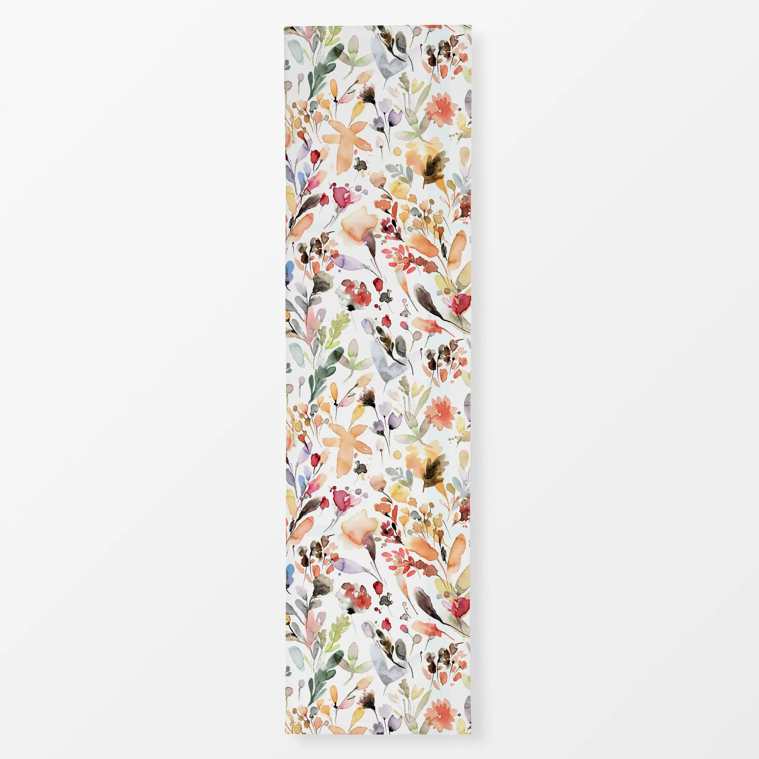 Tischläufer Rustikal Wild Blumen Orange - Blumen & Florales, Herbst - von „Ninola Design "; Wasserfarben, Aquarell, Natur, T...