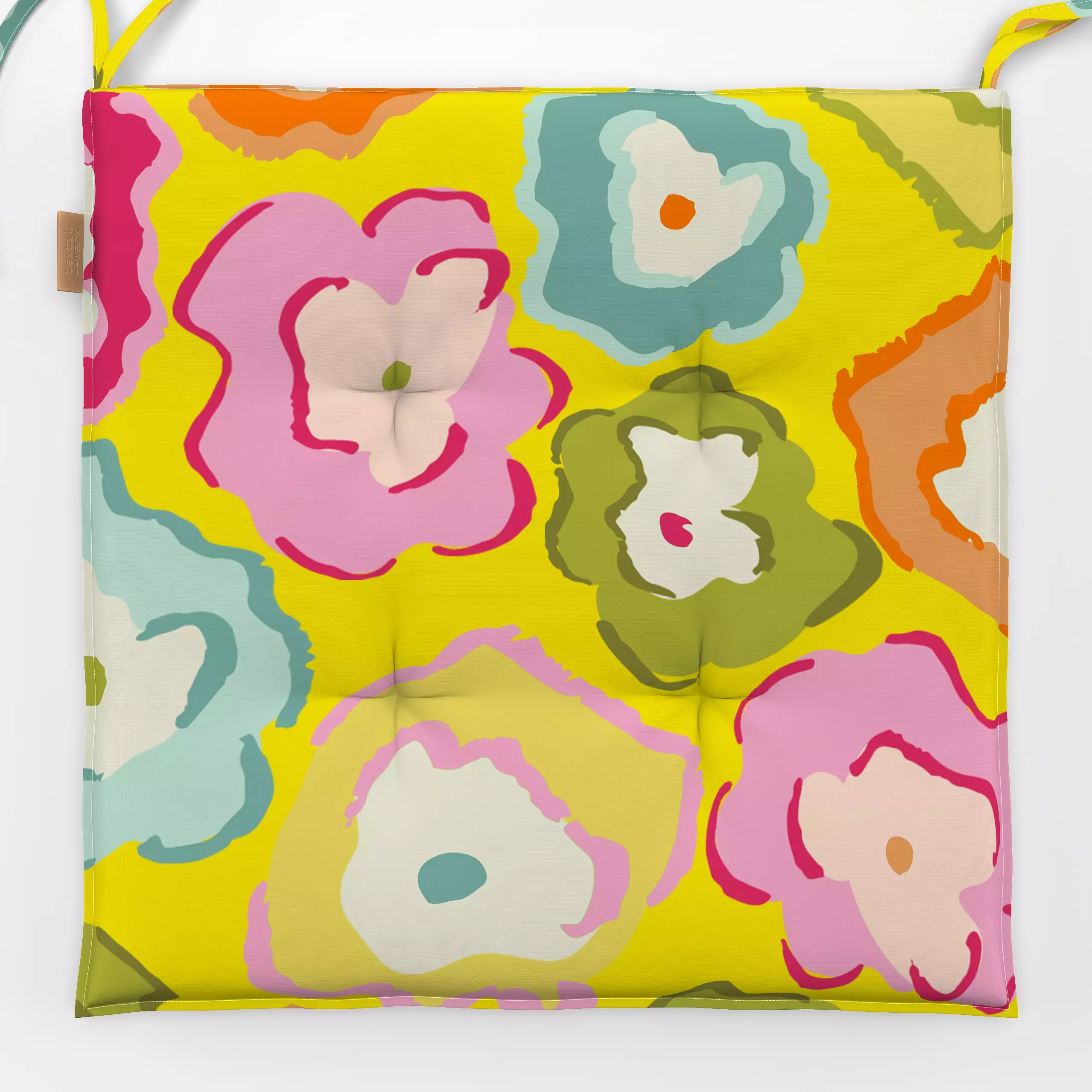 Sitzkissen Sonniger Blumen Sommer Garten - Blumen & Florales, Sommer - von „Uta Naumann"; boho, abstrakt, Blumen, Sommerblum...