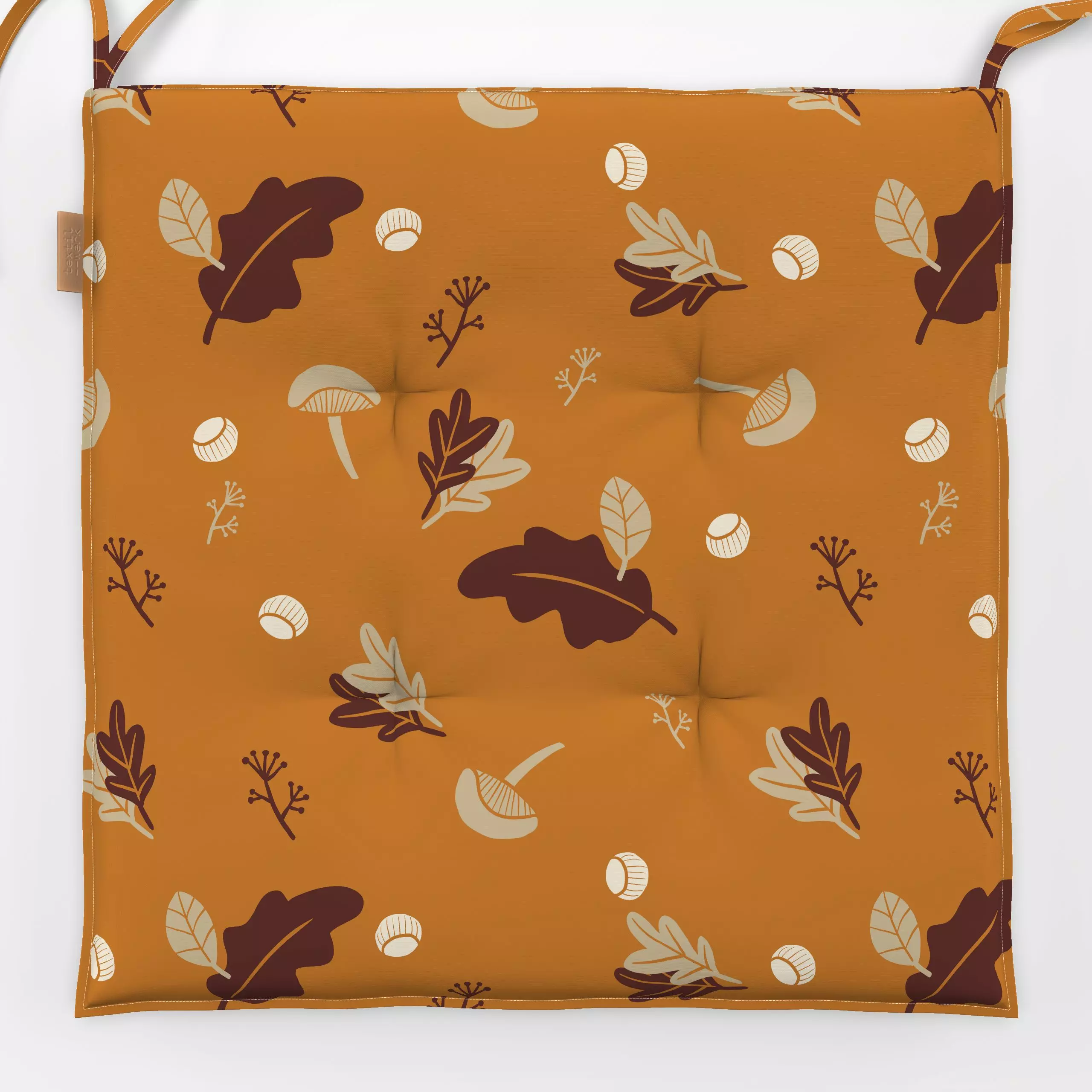 Sitzkissen Fall orange - Blumen & Florales, Herbst - von „Julia Marquardt-Lott"; Blätter, Pflanzen, Wald, Herbst, pilze, her...