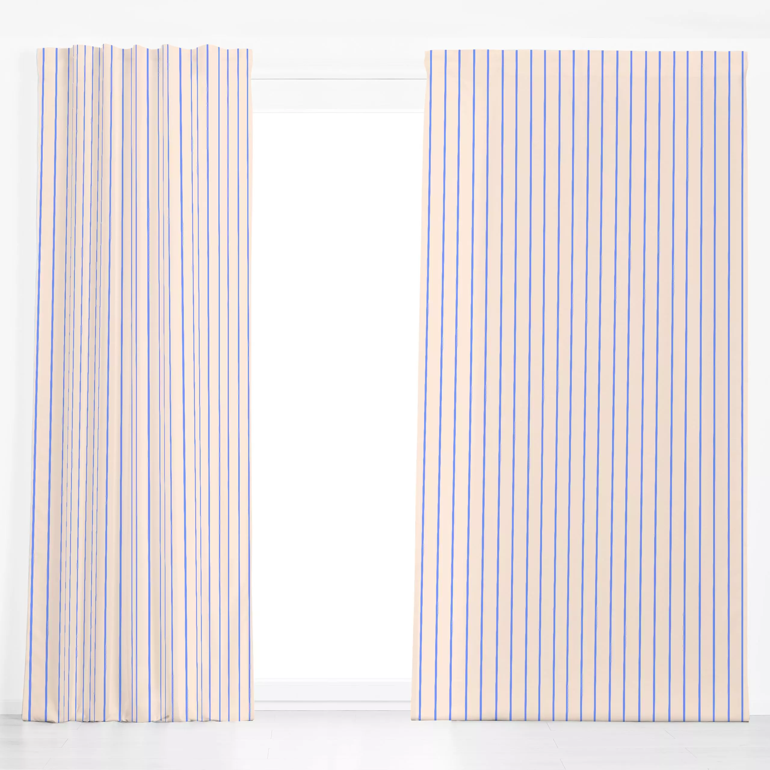 Dekovorhang Streifen Blau & Weiß - Sommer, Symbole & Muster - von „Maren Gross "; Meer, maritim, klassisch, stripes, zeitlos...