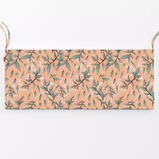 Bankauflage Blumen und Blätter peach fuzz