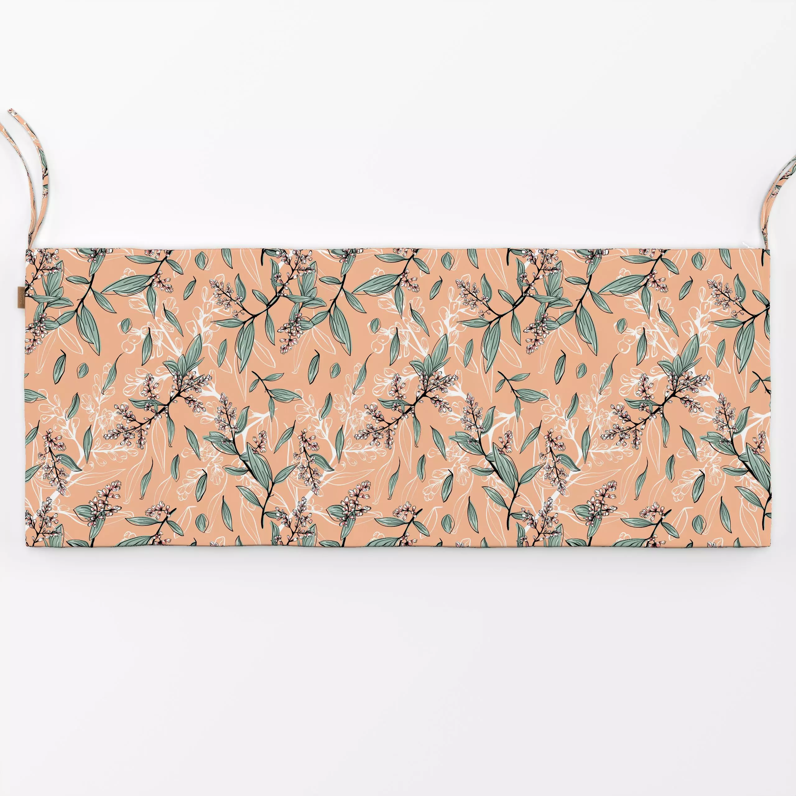 Bankauflage Blumen und Blätter peach fuzz - Blumen & Florales, Symbole & Muster, Pflanzen & Botanik - von „Kantioler Design"...