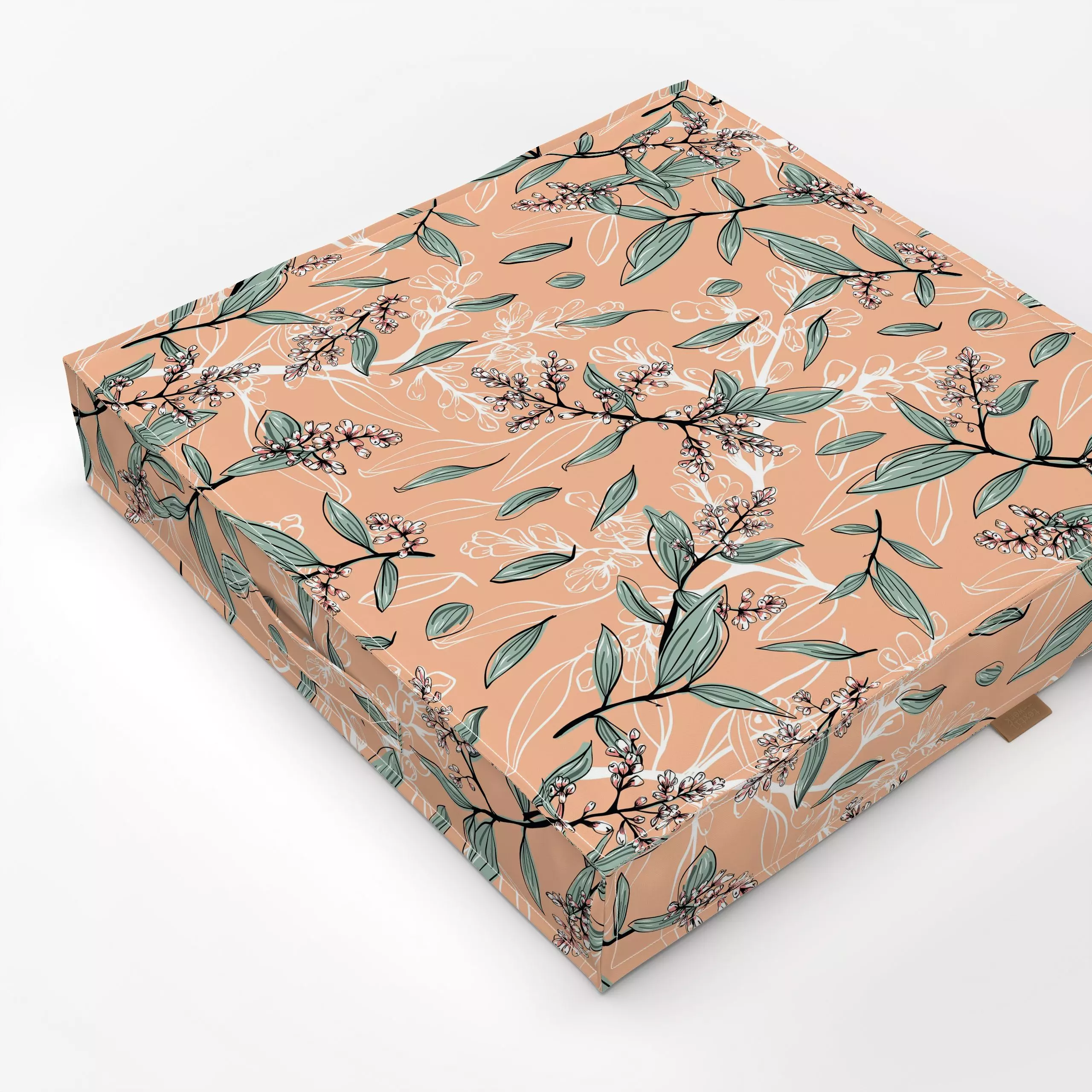 Bodenkissen Blumen und Blätter peach fuzz - Blumen & Florales, Symbole & Muster, Pflanzen & Botanik - von „Kantioler Design"...