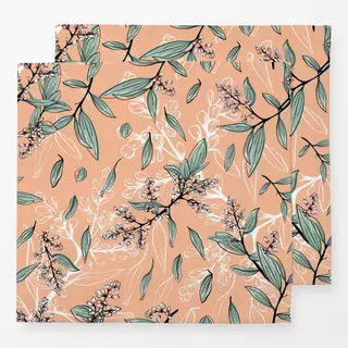 Servietten Blumen und Blätter peach fuzz